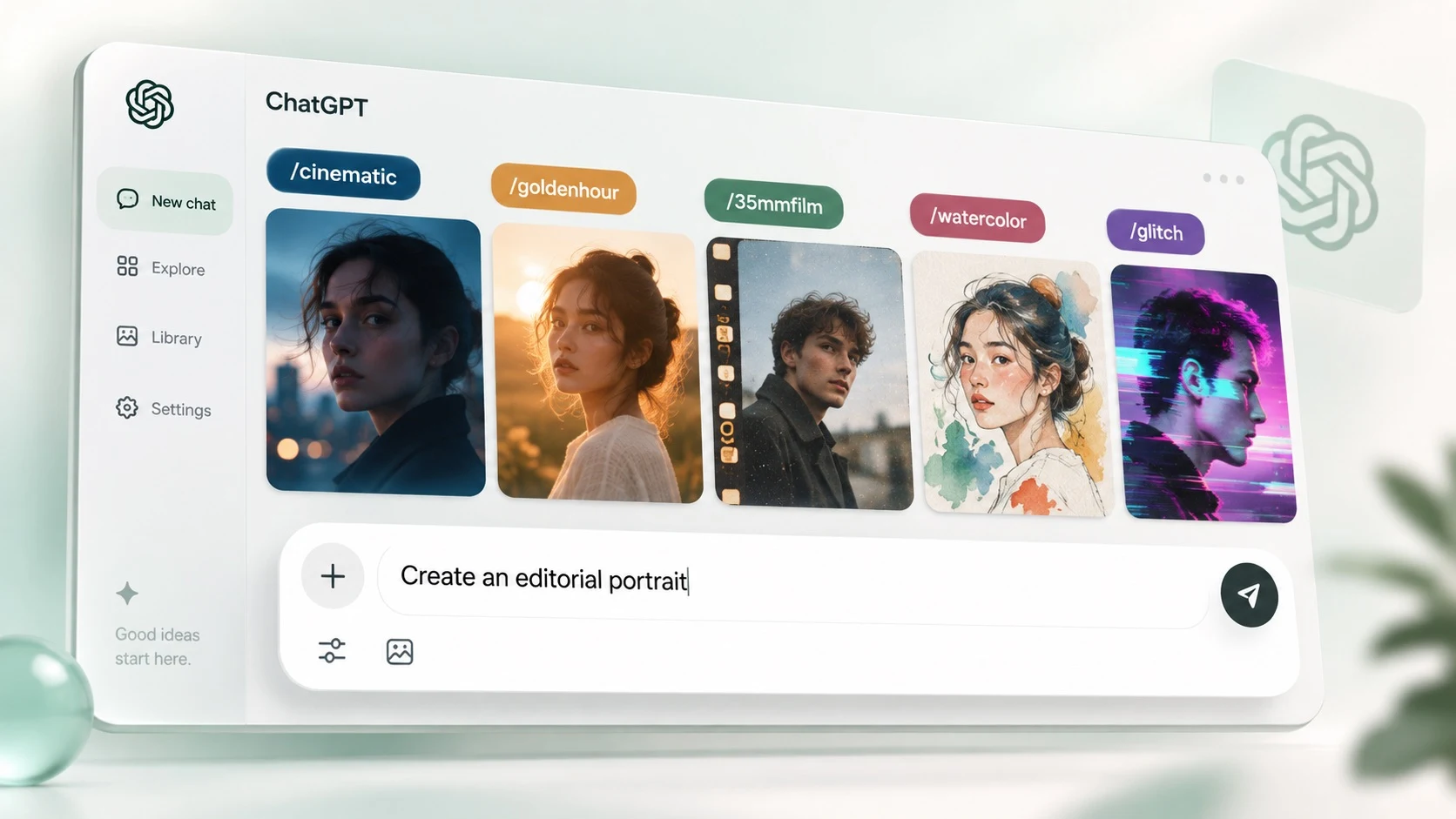 ChatGPT commands for image generation