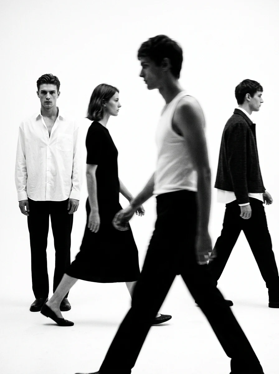 Black and White Fashion Photography Motion Blur