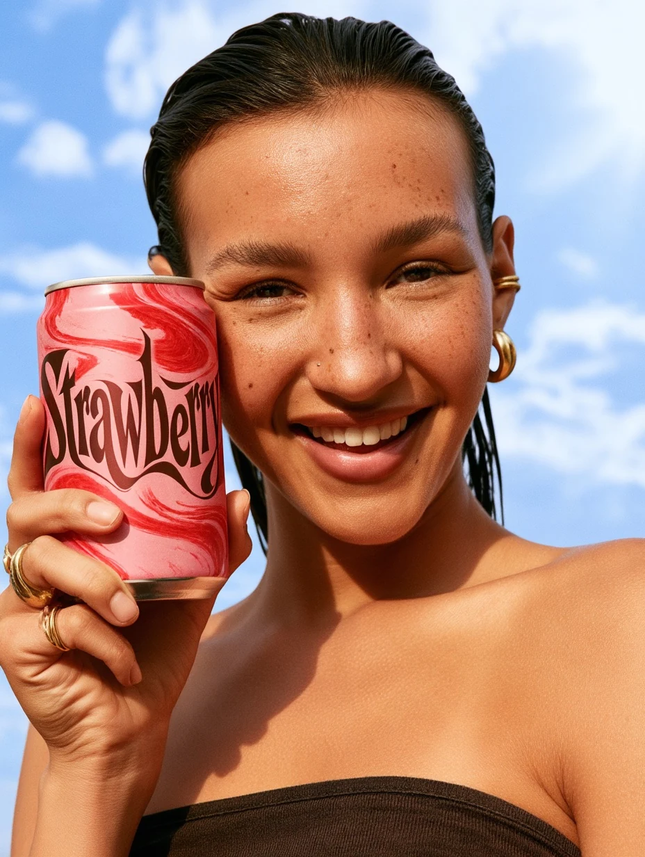 Blue Sky Summer Beauty Ad with Custom Product