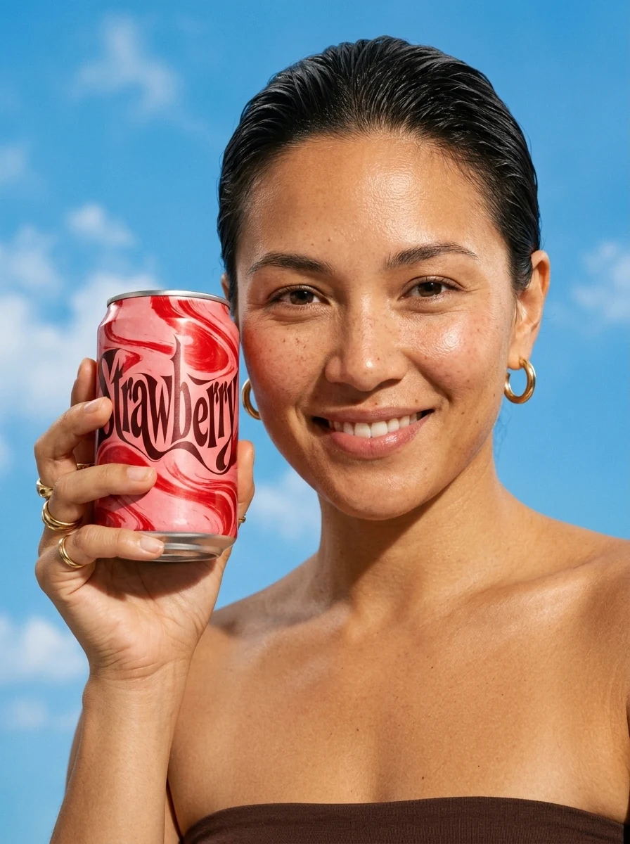 Blue Sky Summer Beauty Ad with Custom Product