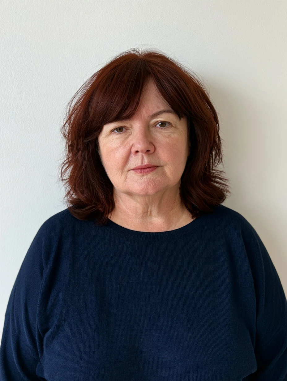 Mature Female Character Portrait on White Background