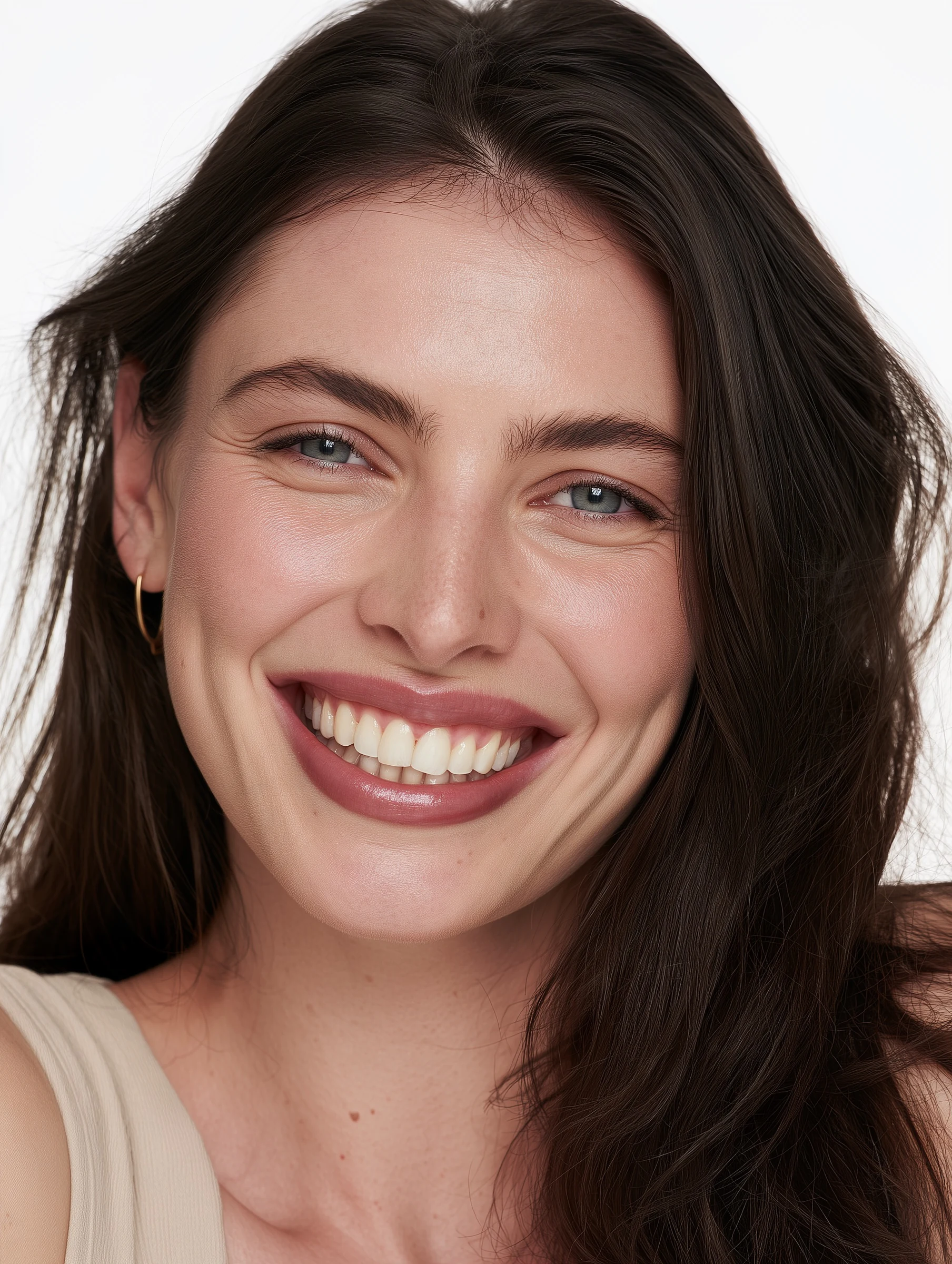 Natural Beauty Portrait with Realistic Skin Texture