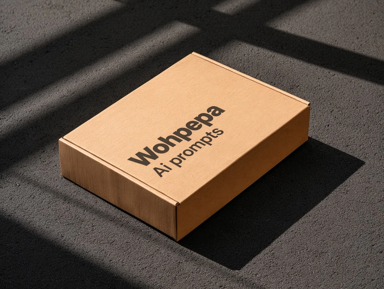 Cardboard Mailer Box Mockup with Custom Design