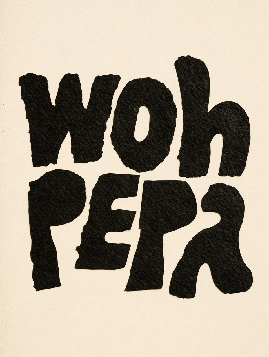 Handmade Cut Paper Typography Prompt for Custom Text Poster