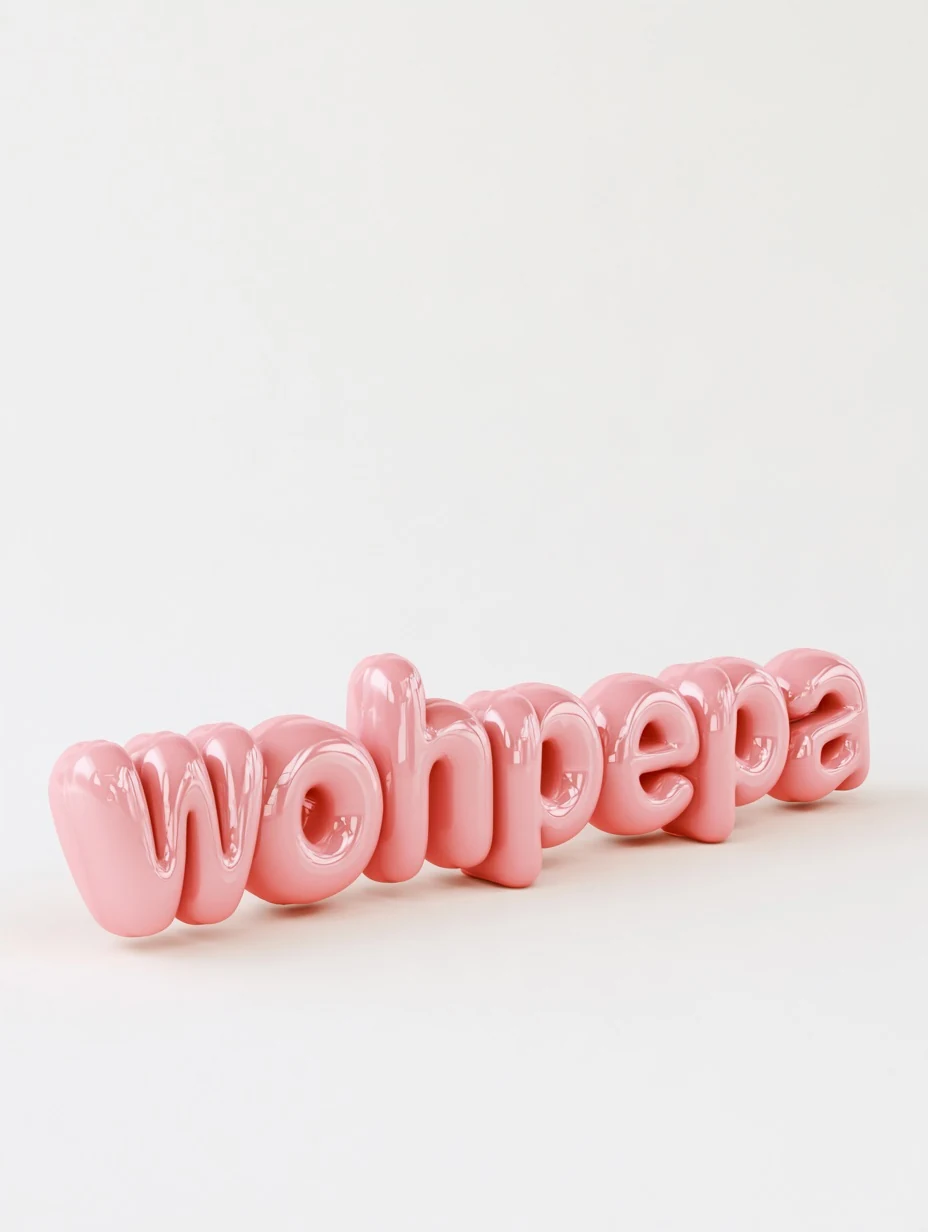 Title: Glossy Pink 3D Typography