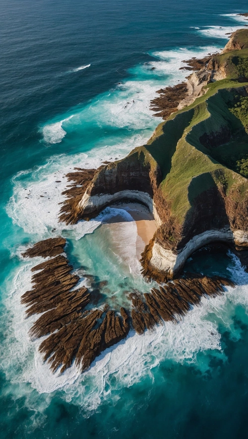 Cliffs and Waves: An Aerial Adventure