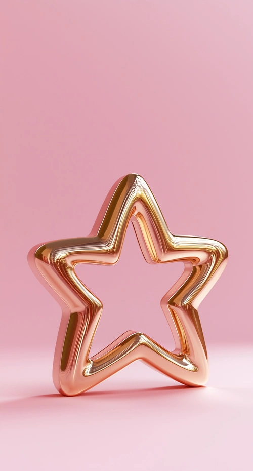 Gold star in pink background