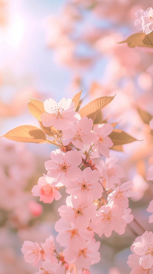 Light pink cherry blossoms