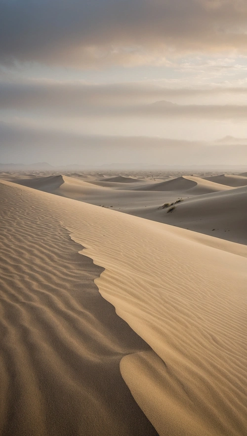 Mystic Desert Under Fog - A Solitary Journey