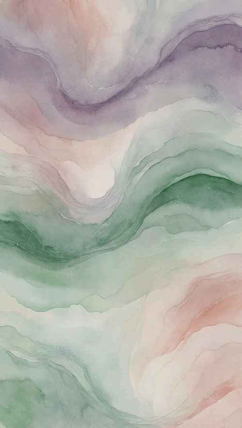 Pastel Waves of Serenity: An Abstract Watercolor Design