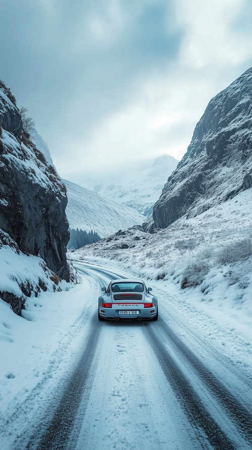 Porsche 911 on mountain road