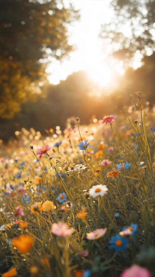 Sunny meadow, wildflowers