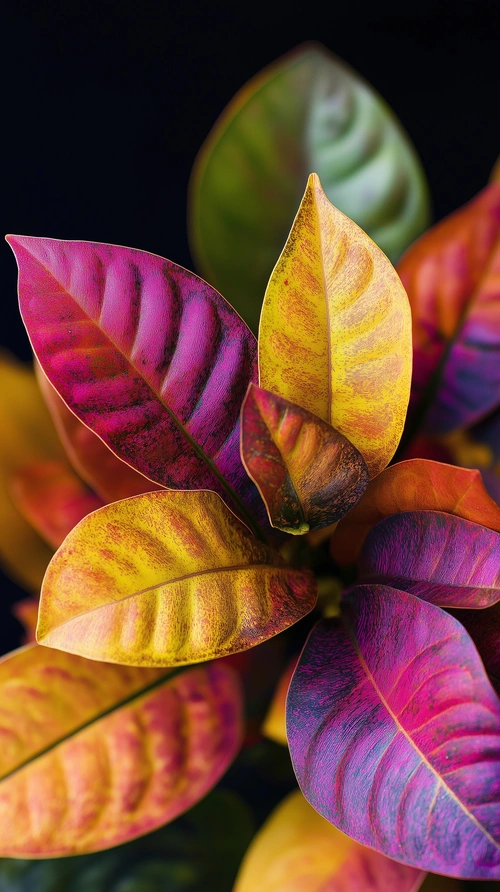 Tropical leaves, yellow and red