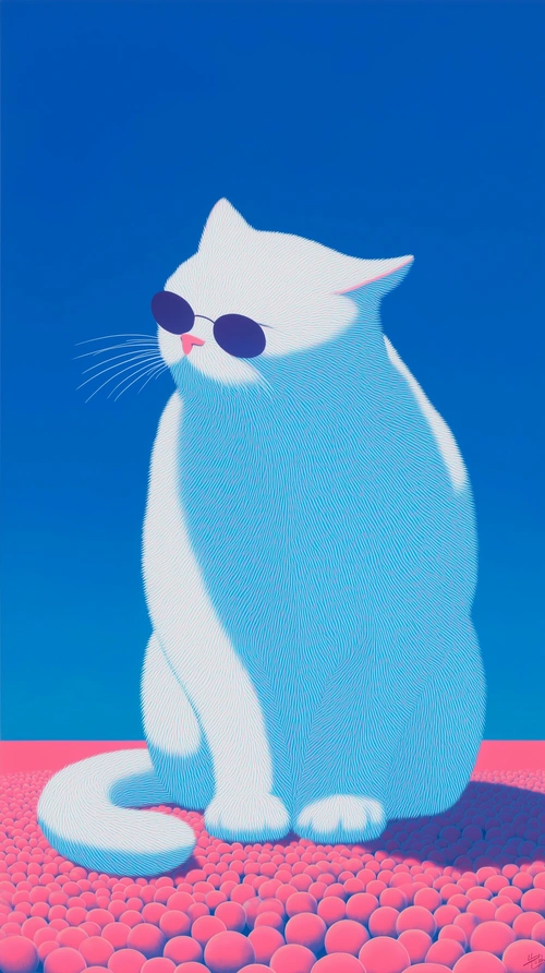 White cat sunbathing White cat sunbathing